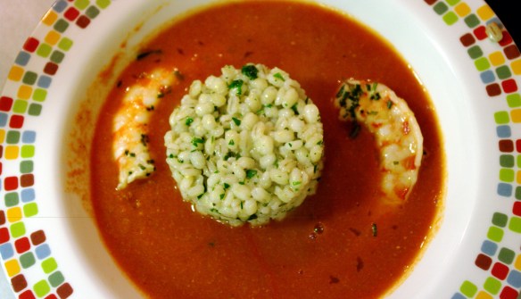 Orzo al rosmarino con gamberi rossi