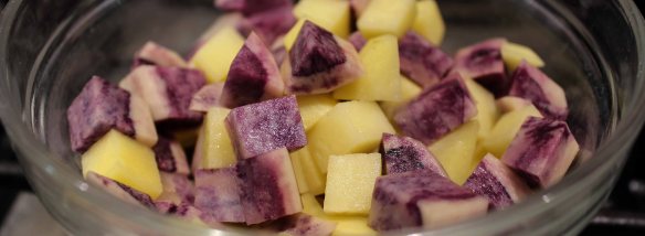 Patate viola e gialle